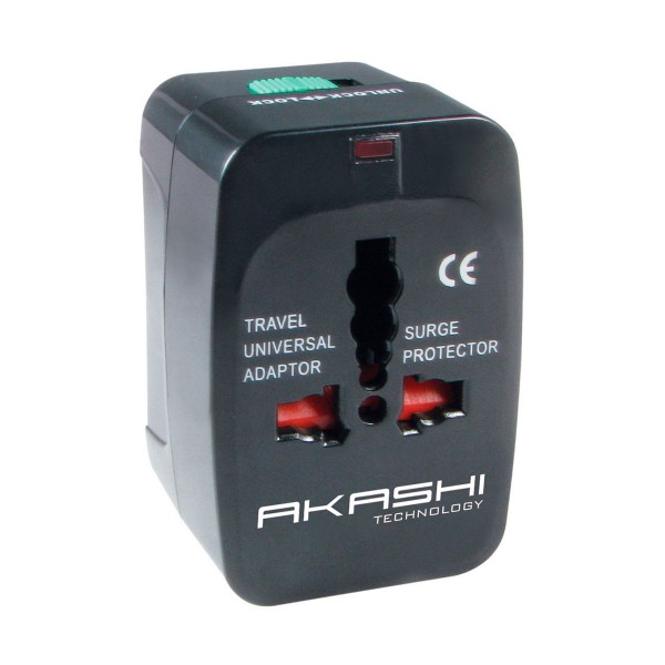 Akashi altwp100 adaptador universal de viaje negro compatible en 150 países