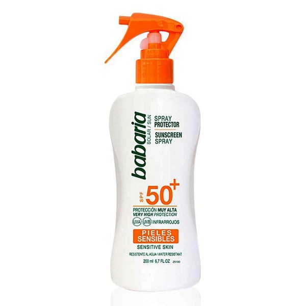 Babaria solar spray spf50+ piel sensible waterproof 200ml vaporizador