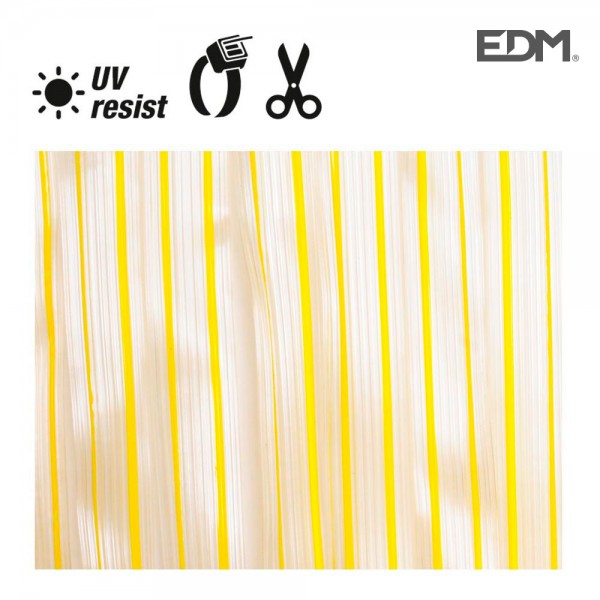 Cortina de cinta de plastico. color amarillo-transparente 32 tiras 90x210cm edm