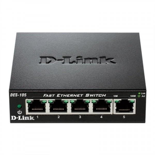 D-link des-105 switch 5x10/100mbps metal