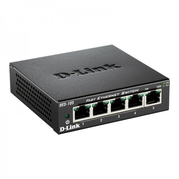 D-link des-105 switch 5x10/100mbps metal