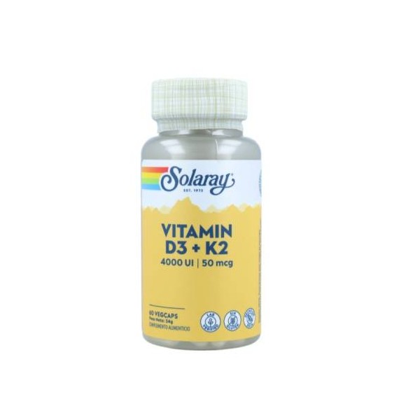 Vitamin D3 K2 Mk7 60 Caps Solaray