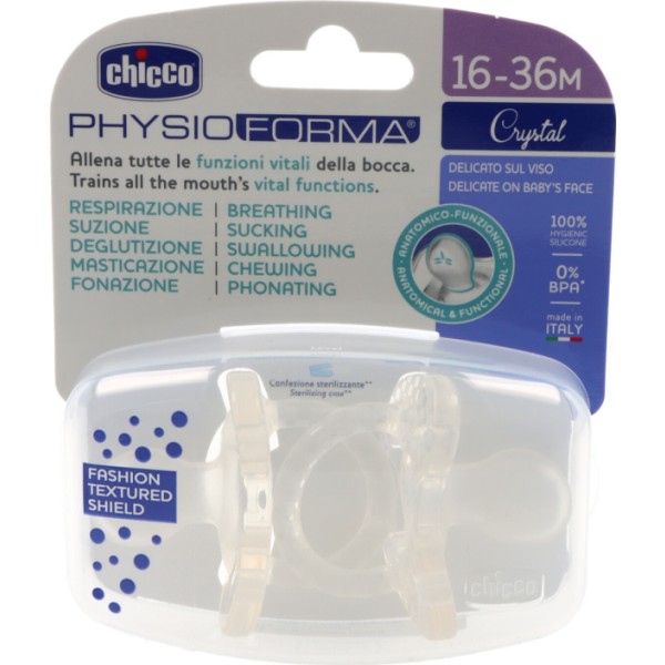 Chicco Chupete Physioforma Soft Crystal Silicona 16-36 Meses 2 Unidades
