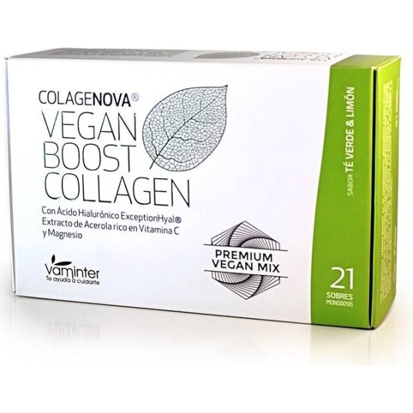 Colagenova Vegan Collagen Boost Té Verde y Limón 21 Sobres