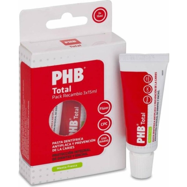 Phb Pack Total Pasta Dental Recambio 15Ml X3Uds